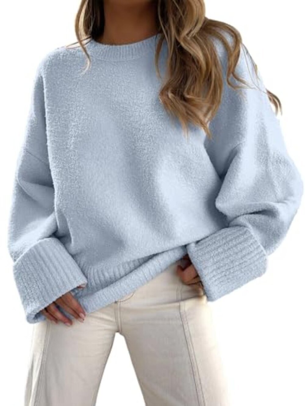 🆕 Women's Oversized Sweaters Long Sleeve Fuzzy Knit Casual Chunky Pullover